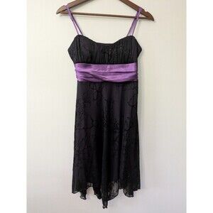 Speechless Babydoll Asymmetric Dress Y2K Fairy Grunge Whimsigoth Purple Black M